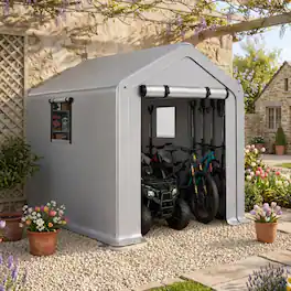 Winado - 6x10FT Bike Tent, Outdoor Portable Bicycle Storage Sheds Waterproof Cover for 2-3 Bikes, Storage Cover - Gray