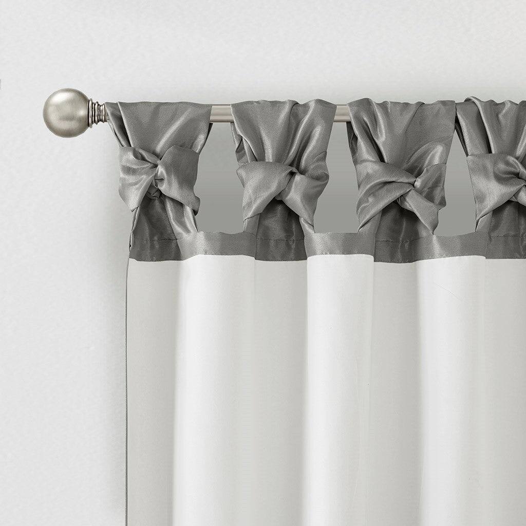 Alt View 9. BreeBe - Twist Tab Lined Window Curtain Panel Charcoal 50x108' - Charcoal.