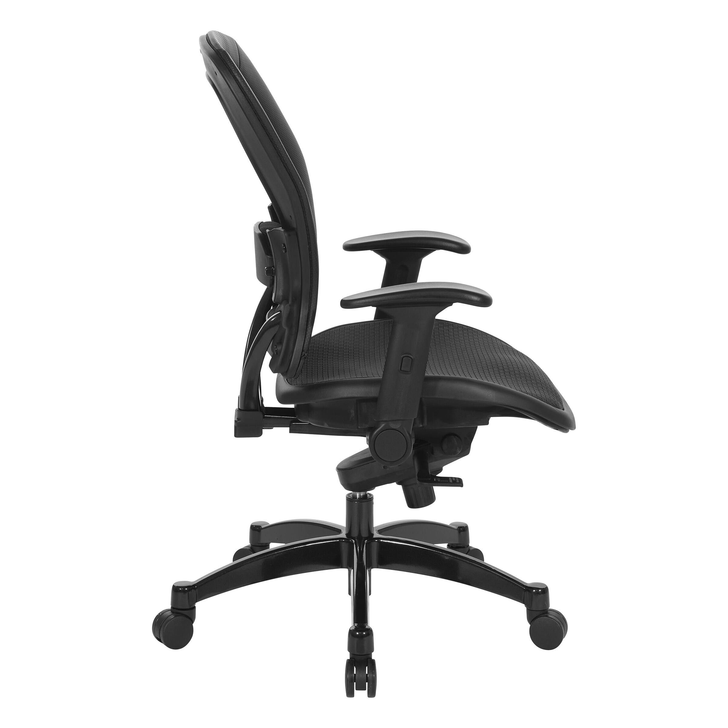 Left. OSP Home Furnishings - Manager's Black Breathable Mesh - Black.