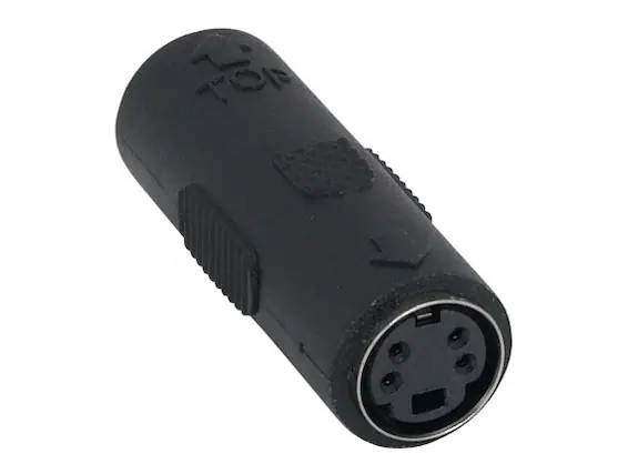 Front. Cable Leader - S-Video Female to Female Coupler, 4-Pin, Fully Molded - Black.