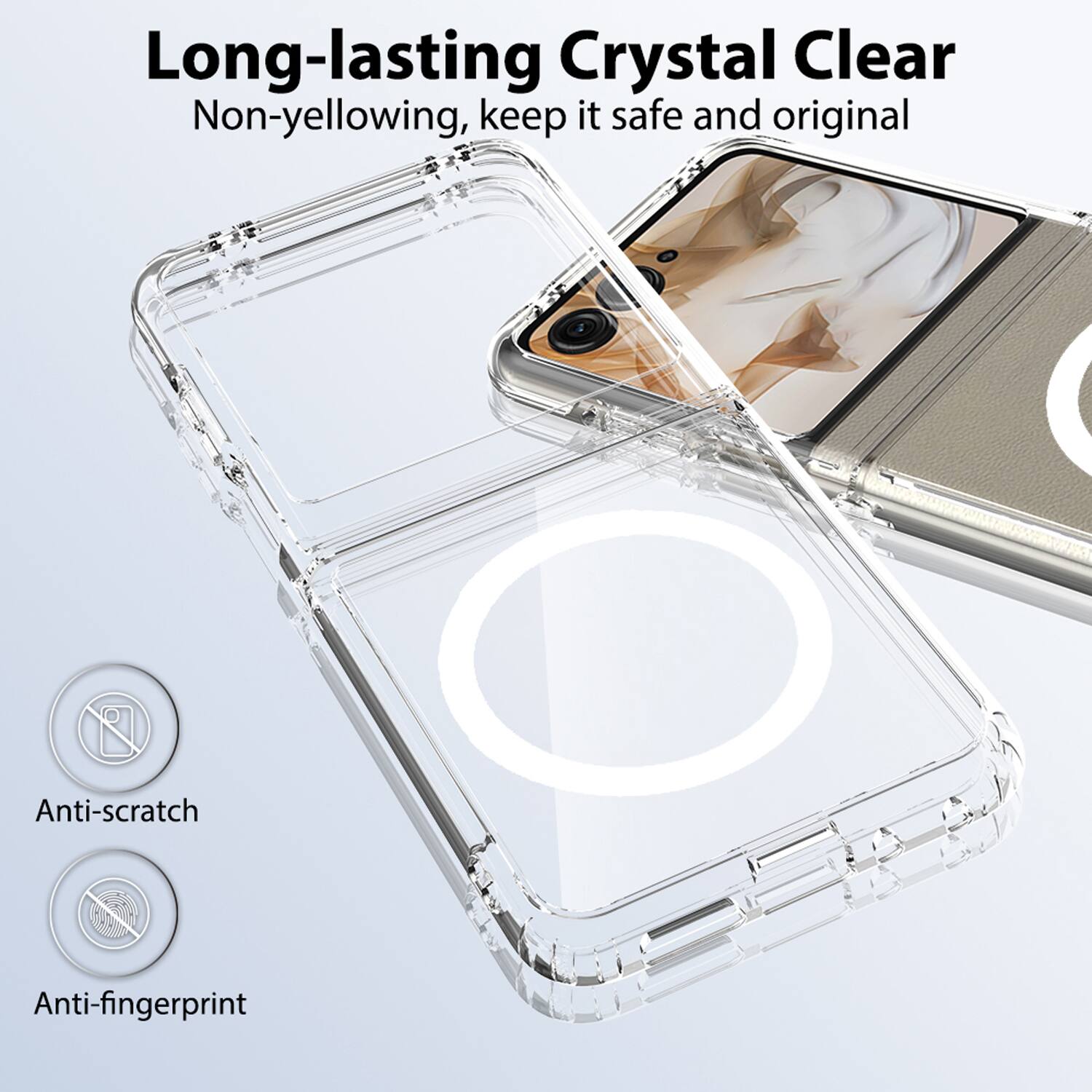 Long-lasting Crystal Clear  
Non-yellowing, keep it safe and original  

Anti-scratch  
Anti-fingerprint