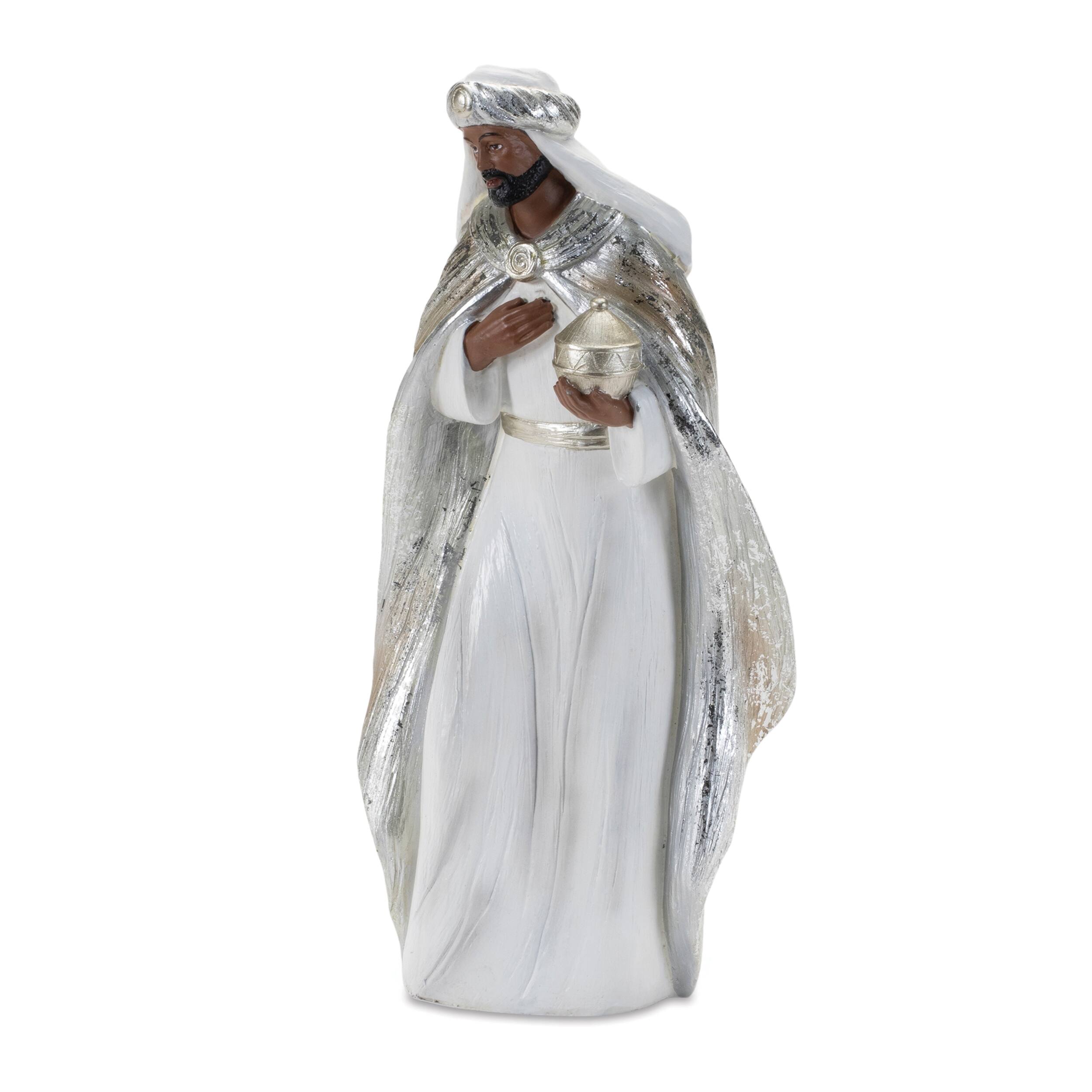 Alt View 2. BreeBe - Holiday Nativity Figurine (Set of 6) - White, Silver.