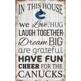 Fan Creations - Vancouver Canucks 11'' x 19'' Team In This House Sign - Multicolor