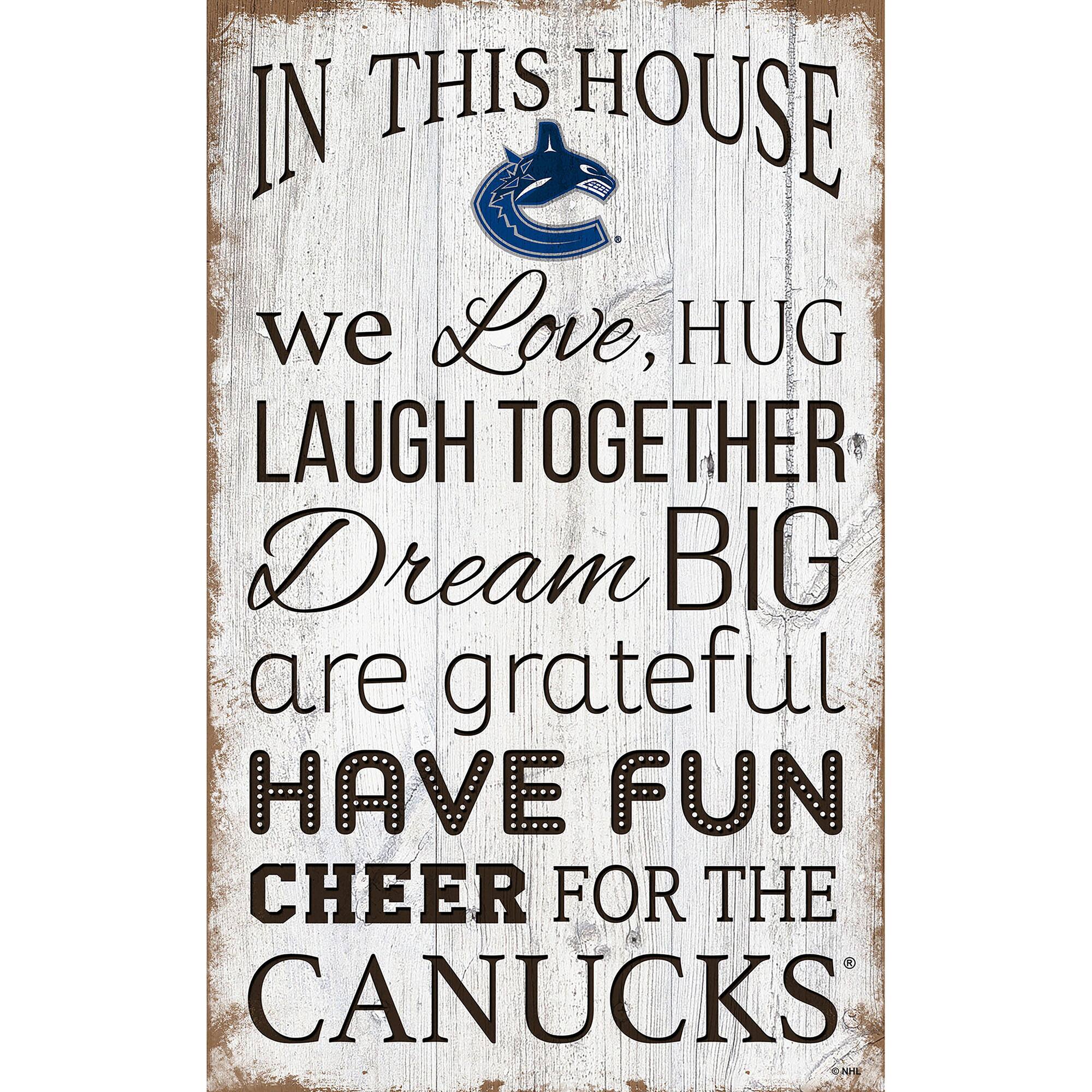 Vancouver Canucks 11'' x 19'' Team In This House Sign