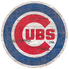 Fan Creations - Chicago Cubs Distressed Logo Cutout Sign - Multicolor