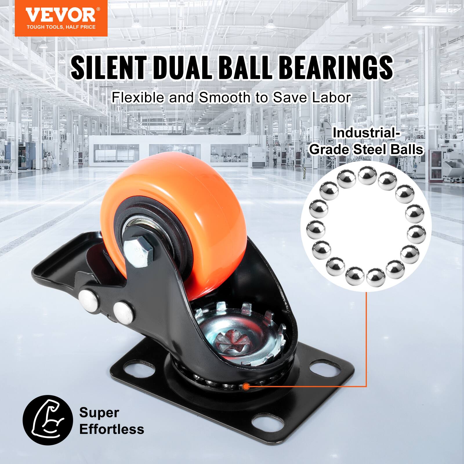 VEVOR TOUGH TOOLS. HALF PRICE SILENT DUAL BALL BEARINGS Flexible and Smooth to Save Labor Industrial-Grade Steel Balls Super Effortless