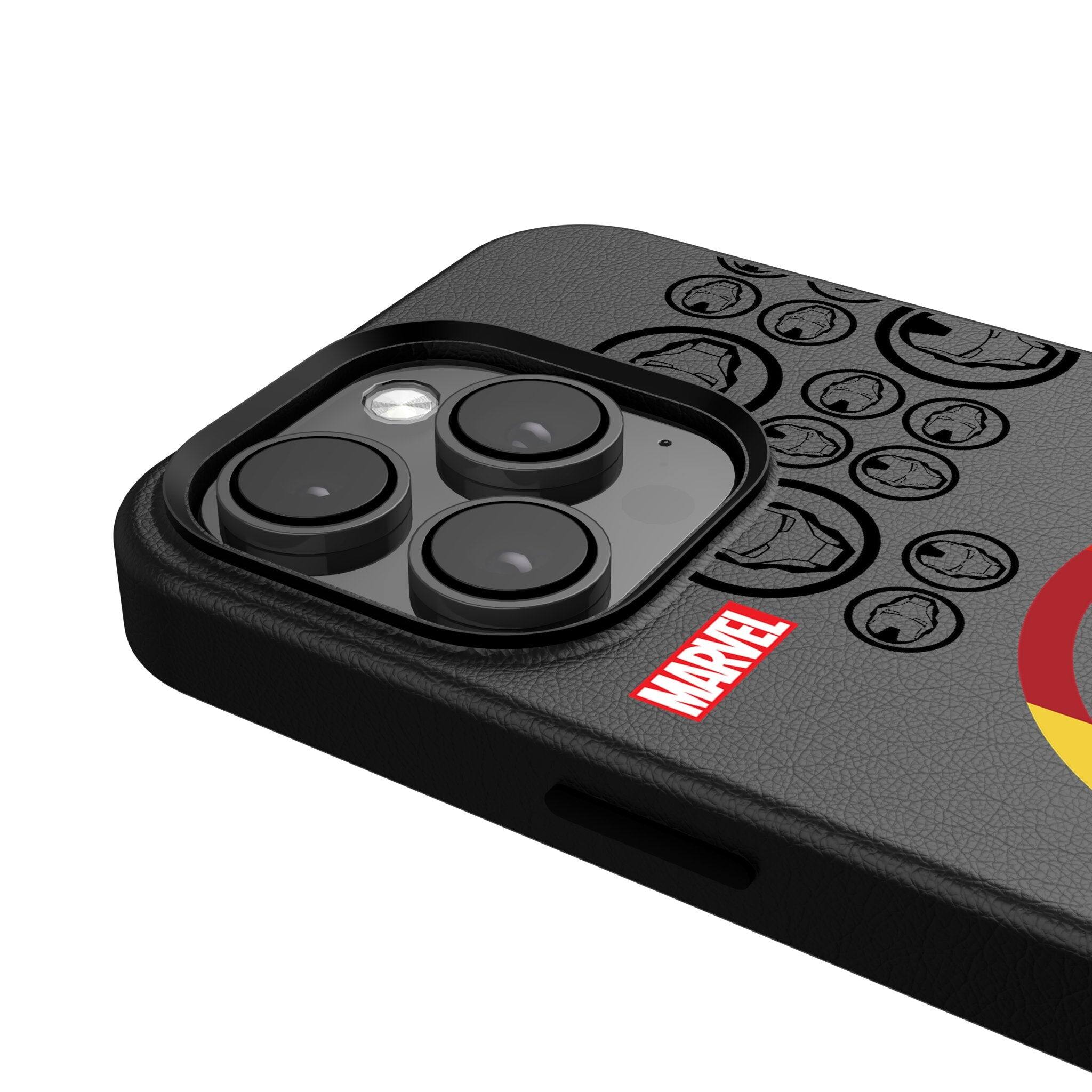 Back. Keyscaper - Marvel Sigil MagSafe Compatible Phone Case - Apple iPhone 13 - Iron Man.