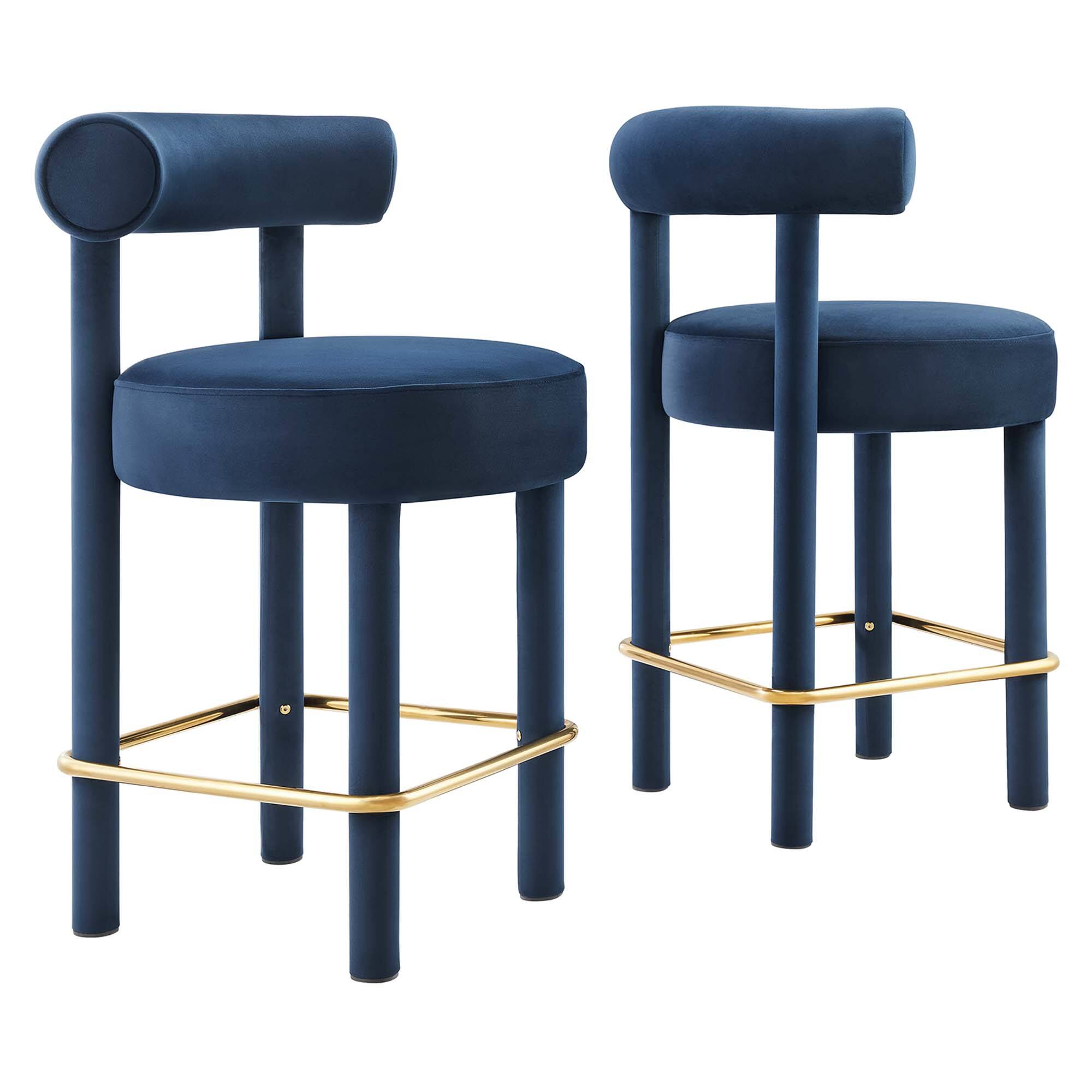 Front. Modway - Toulouse Performance Velvet Counter Stool Set of 2 by Modway - 0.