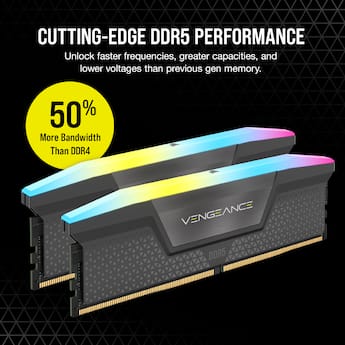 CORSAIR VENGEANCE RGB 32GB (2x16GB) DDR5 6000MHz C36 UDIMM Desktop CORSAIR VENGEANCE RGB 32GB (2x16GB) DDR5 6000MHz C36 UDIMM Desktop