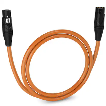 Front. Lyxpro - 3 ft Balanced XLR Cable, Male to Female, 3 Pin Microphone Cable - Orange.
