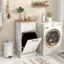 Alt View 11. Costway - Laundry Cabinet Freestanding Tilt Out Laundry Hamper with Basket Drawer Organizer - White/Natural.