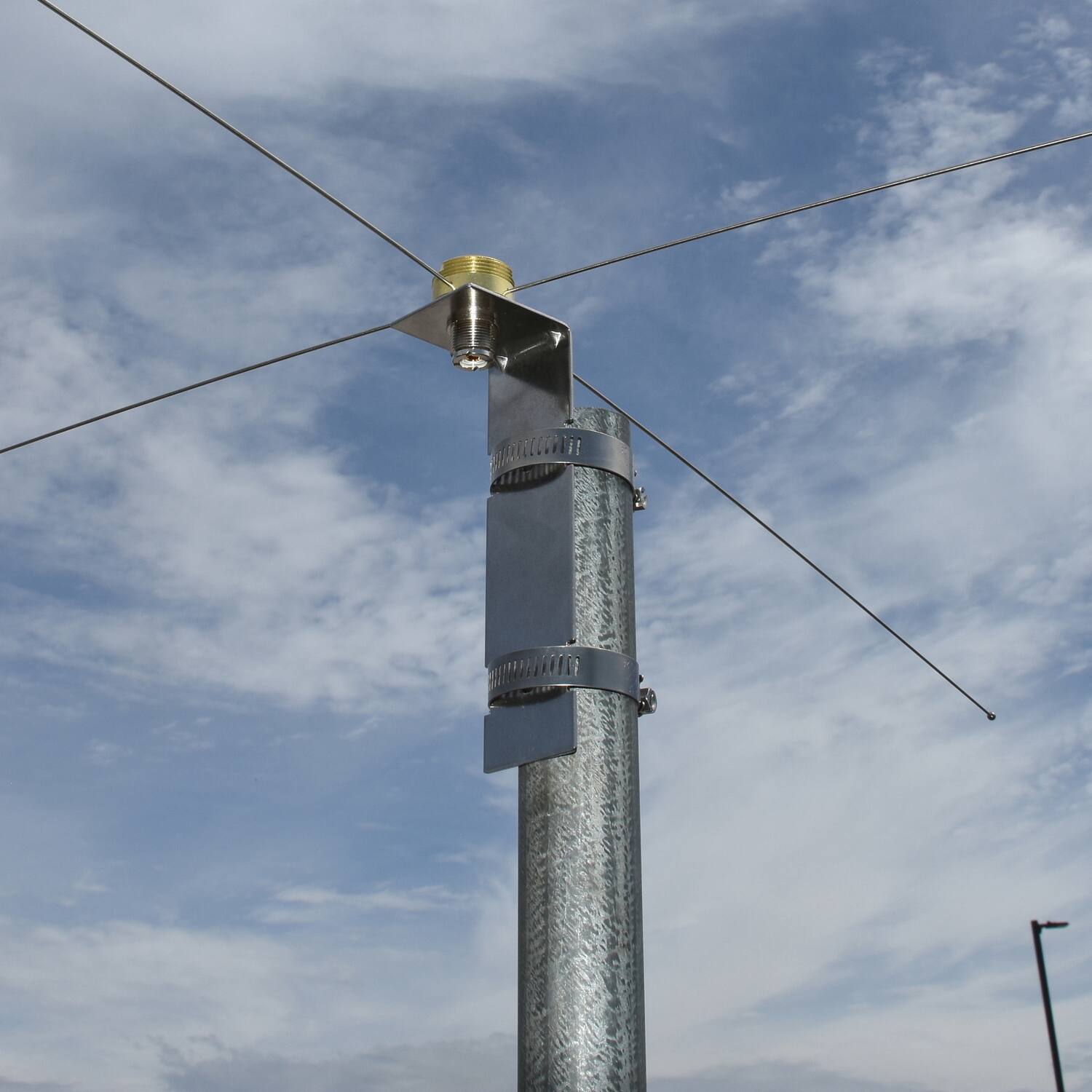 Alt View 1. Tram - NMO Mount to UHF-Female Connector Ground Plane Kit - Stainless Steel.