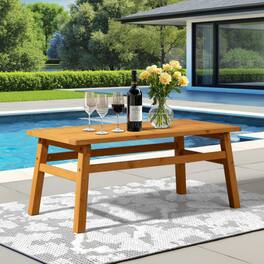 Winado - 42in Patio Wooden Coffee Accent Side Table for Indoor/Outdoor Resistant Table Furniture - Teak