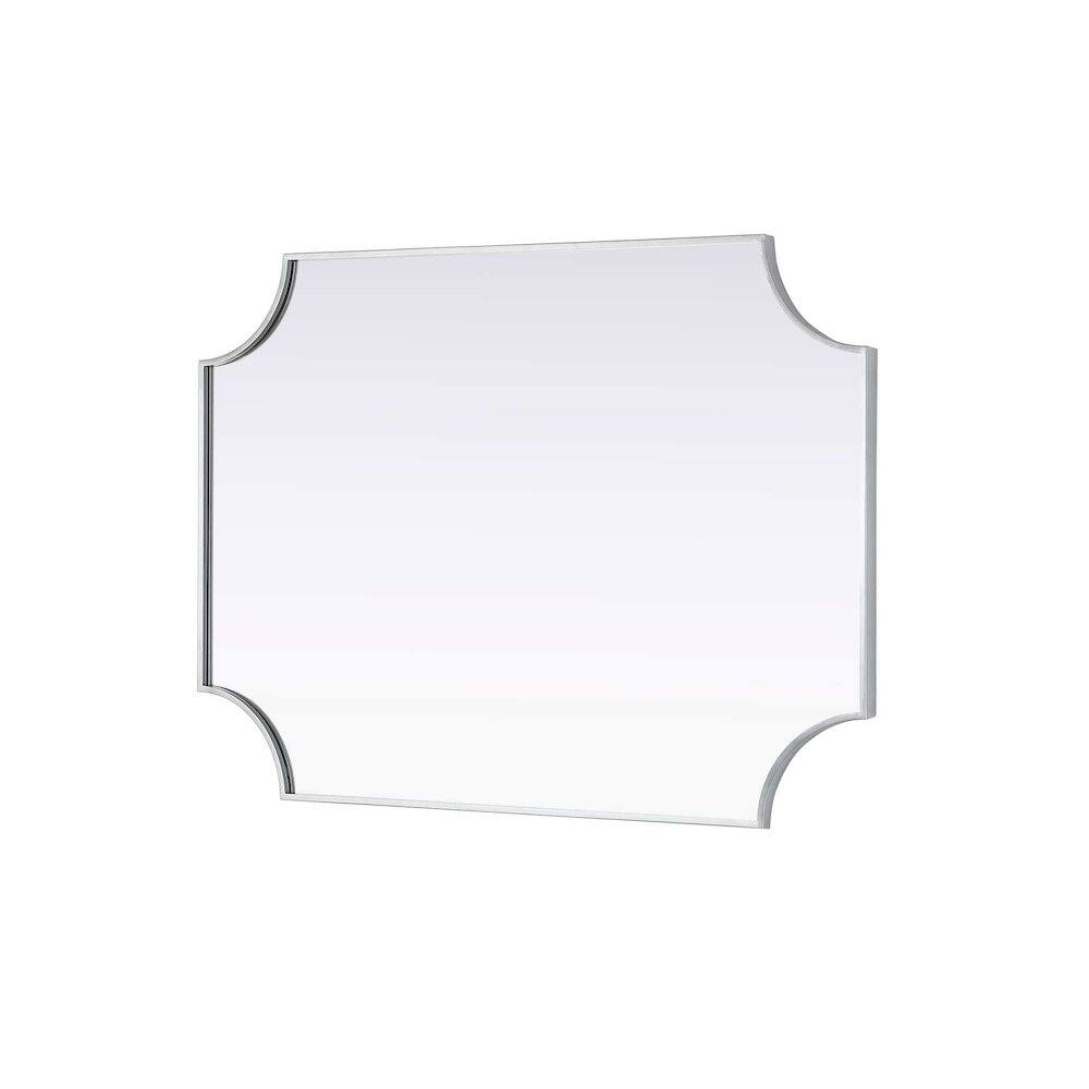 Back. Elegant Kitchen and Bath - Notched Metal Mirror 30x42 inch in Silver - Silver.