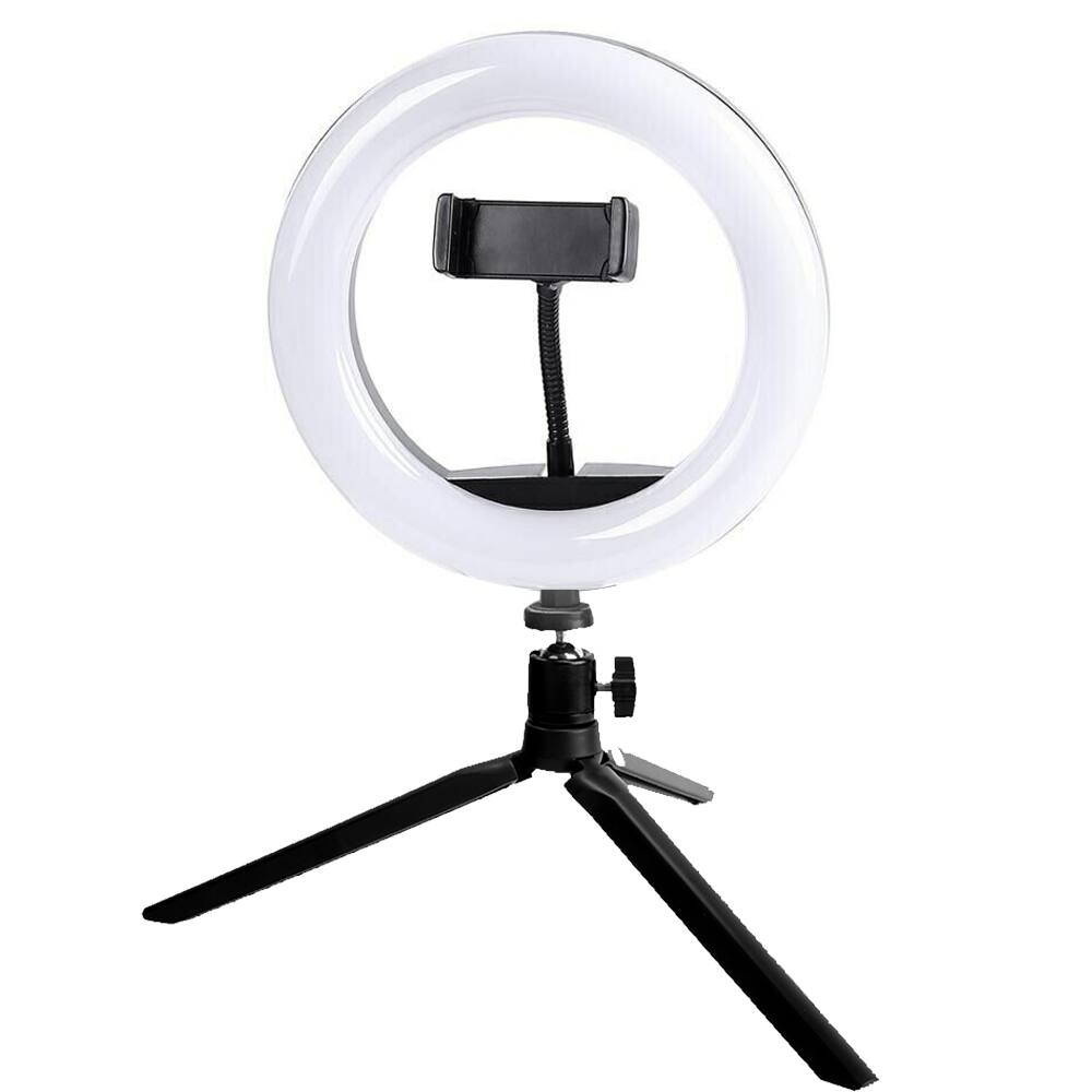 Alt View 1. Vivitar - Vivitar 8 Inch LED Ring Light Dimmable Lamp for Iphone Smartphone with Tripod Mount Stand - Black.