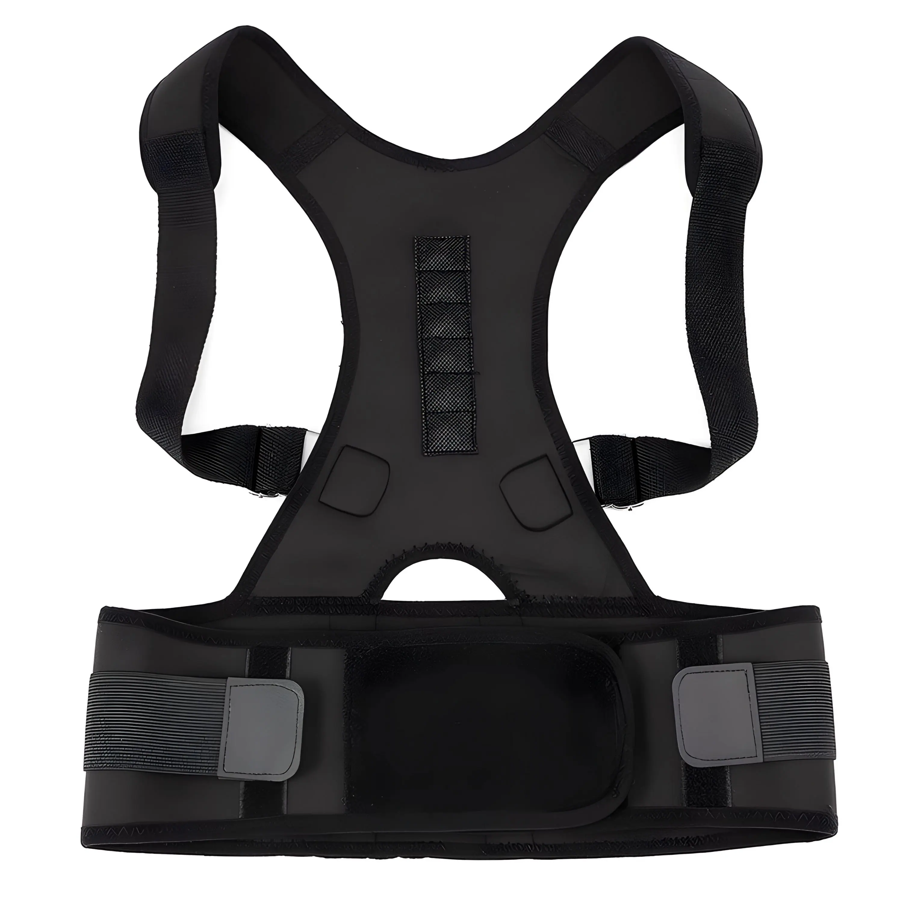 Front. Kitcheniva - Magnetic Back Shoulder Brace Belt Band Posture Corrector Support Small - Black.