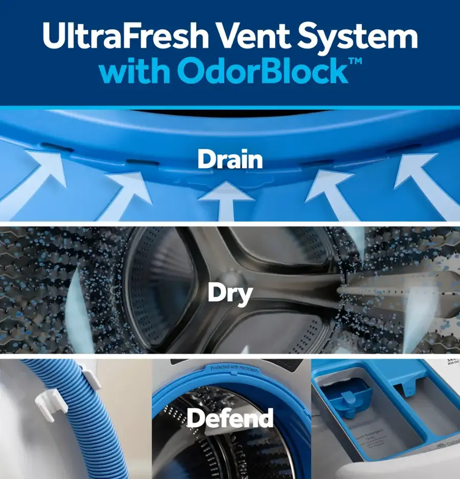 UltraFresh Vent System TM with OdorBlock Drain Dry Protected with MiRn. Foah Loa LAE - SNt wa.i Defend nud petergent Uniy - -- Tee -  Dete
