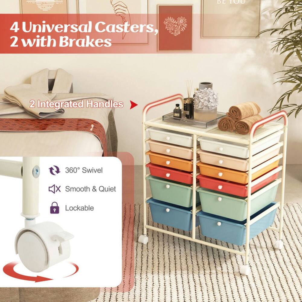 4 Universal Casters, 2 with Brakes  
2 Integrated Handles  
360° Swivel  
Smooth & Quiet  
Lockable