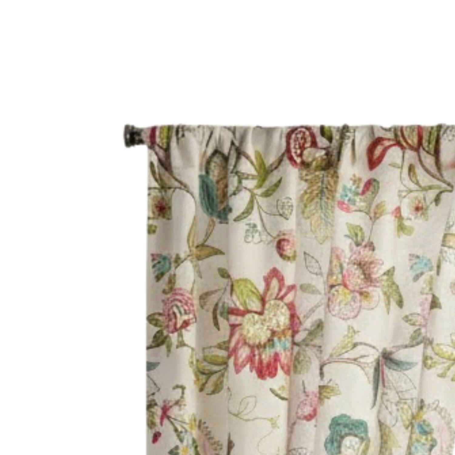 Alt View 1. Ellis Curtain - ELLIS 100% Polyester Brissac Rod Pocket Tailored Grapevine and Check Pattern Pair 70" x 63" Red - Red.