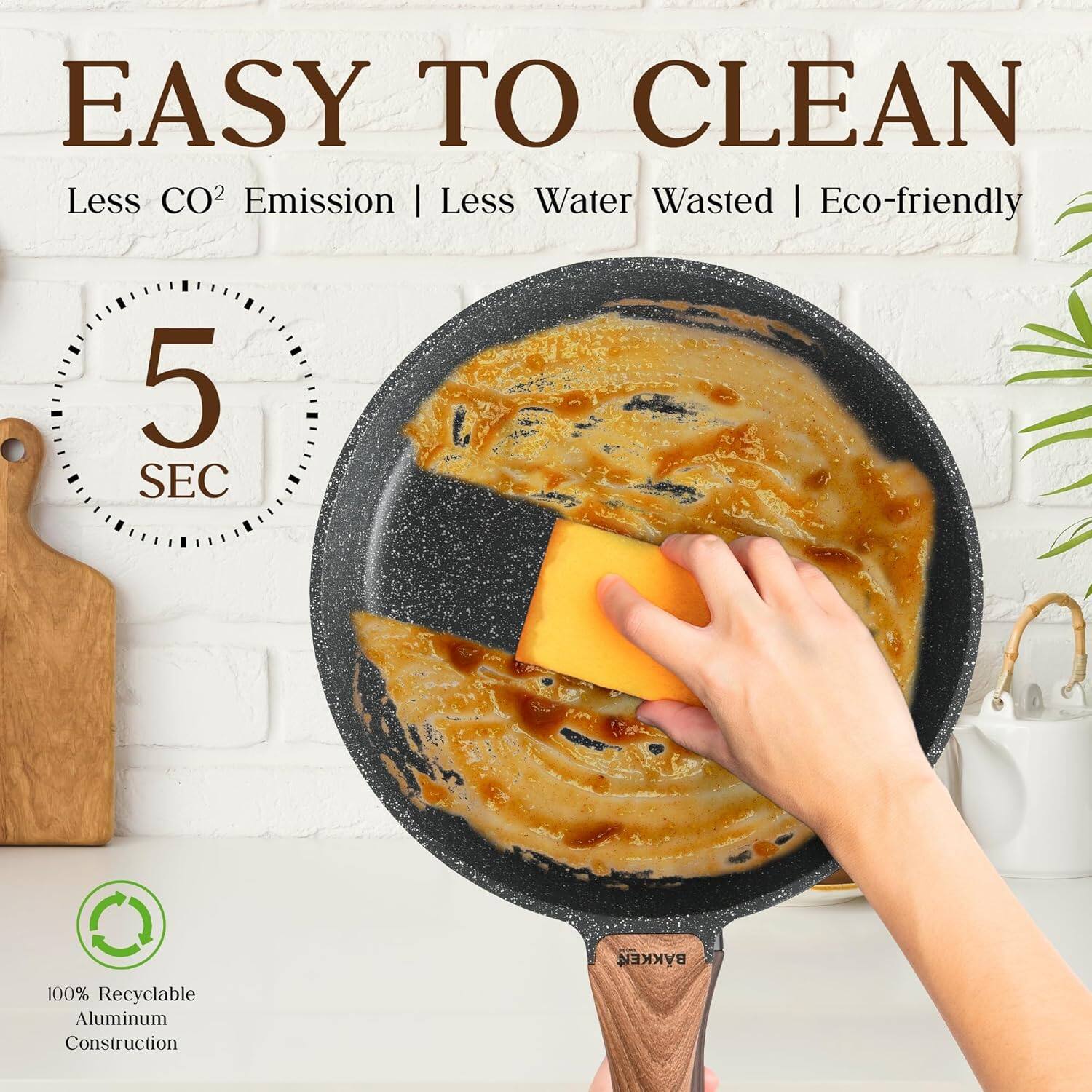 EASY TO CLEAN  
Less CO2 Emission | Less Water Wasted | Eco-friendly  

5 SEC  

100% Recyclable Aluminum Construction