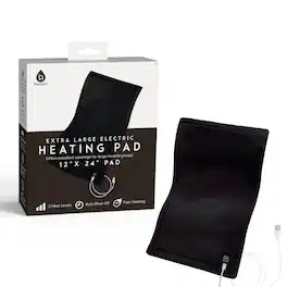 Pursonic - Large Electric Heating Pad with USB-C – 12"x24", Ultra Soft Fabric, 3 Heat Settings, Auto Shut-Off - Multicolor