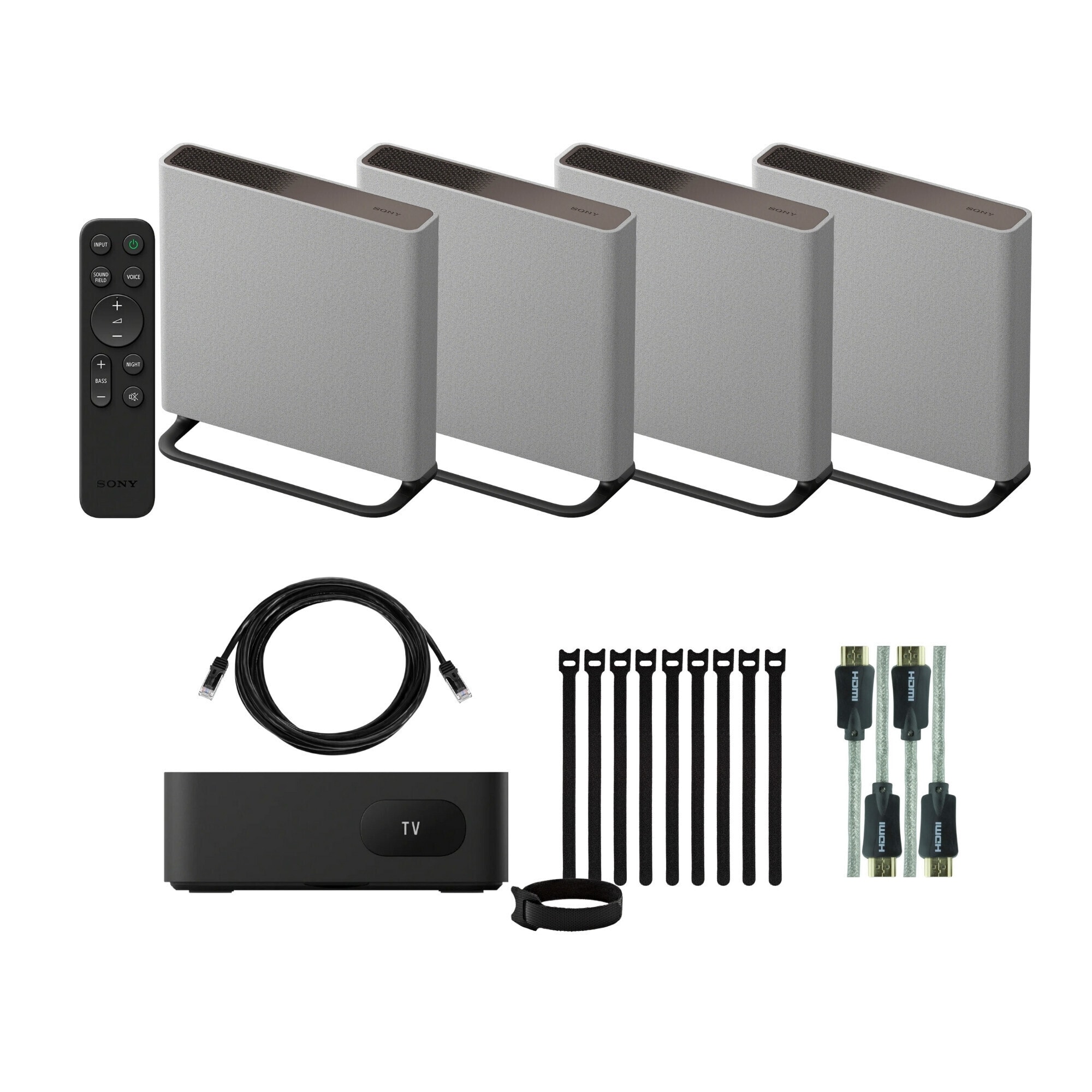 Sony BRAVIA Theater Quad with Cable Ties, 4K HDMI Cables, and Cat5