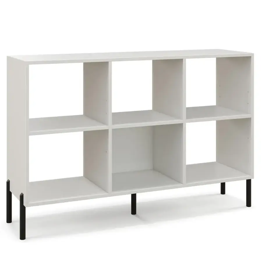 Alt View 17. Costway - 6 Cube Storage Shelf Organizer Bedroom Bookcase Square Cubby Cabinet  White - White.
