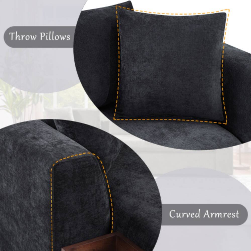 Throw Pillows  
Curved Armrest