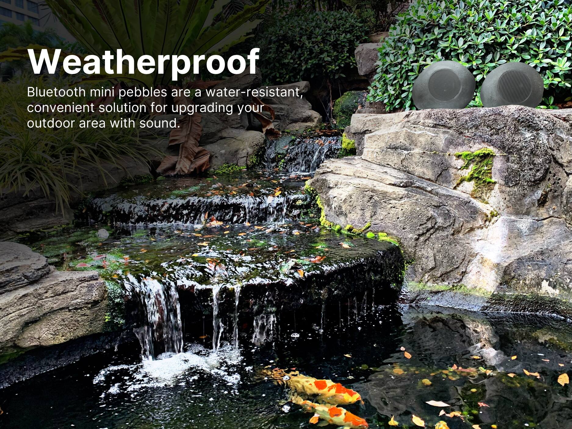 Weatherproof Bluetooth mini pebbles are a water-resistant, convenient solution for upgrading your outdoor area with sound.