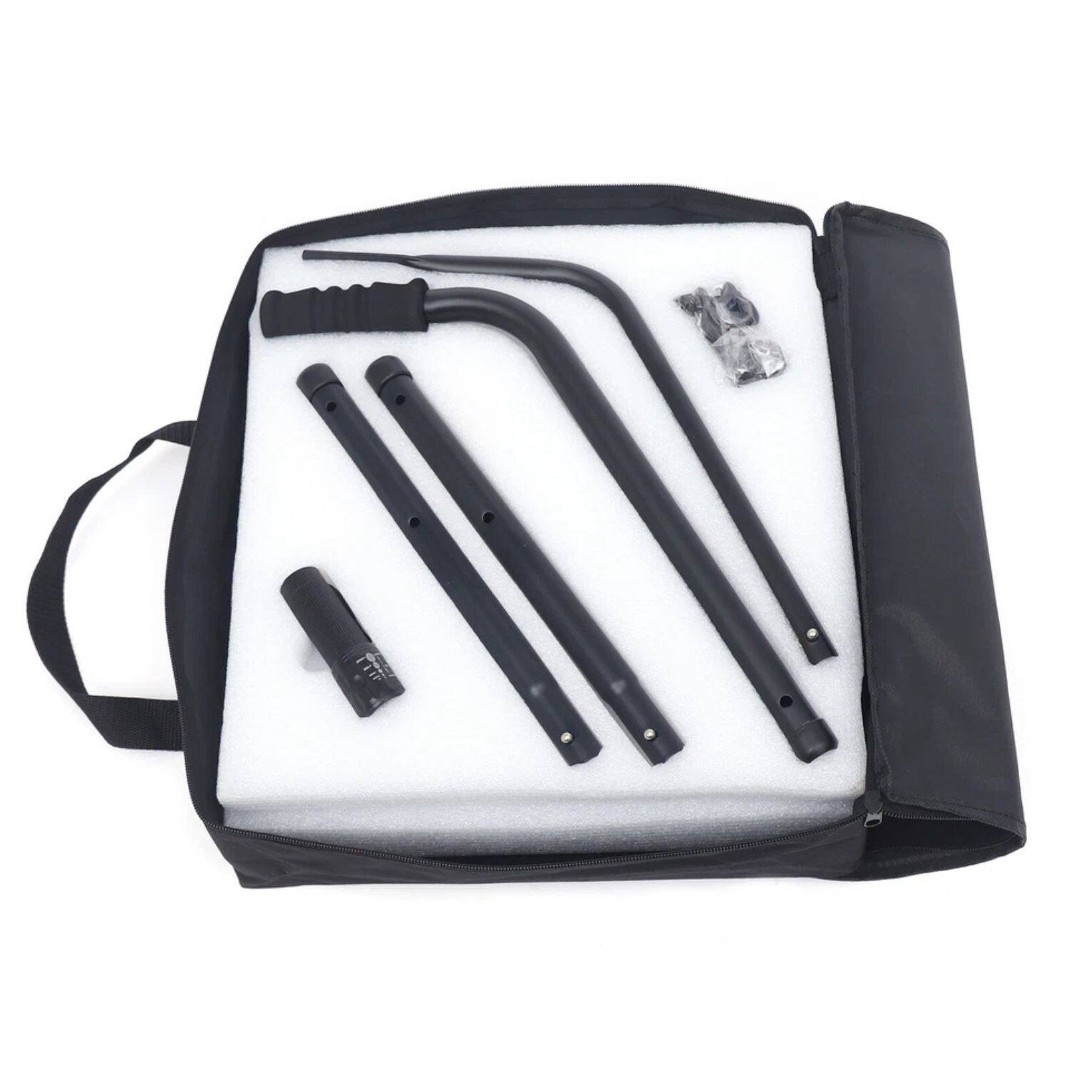 Alt View 2. Home Collection - Under Vehicle Inspection Convex Mirror with LED Flashlight – Adjustable Handle Security & Auto Repair Tool.