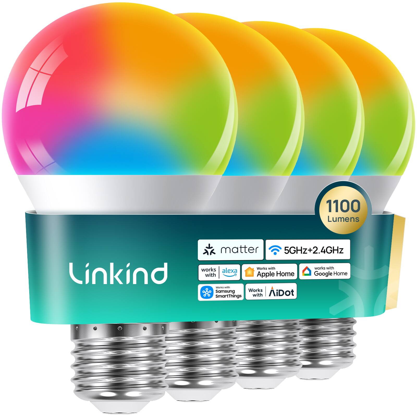 1100 Lumens  
matter  
5GHz+2.4GHz  
Works with Alexa  
Works with Apple Home  
Works with Google Home  
Works with Samsung SmartThings  
Works with AiDot SmartThings