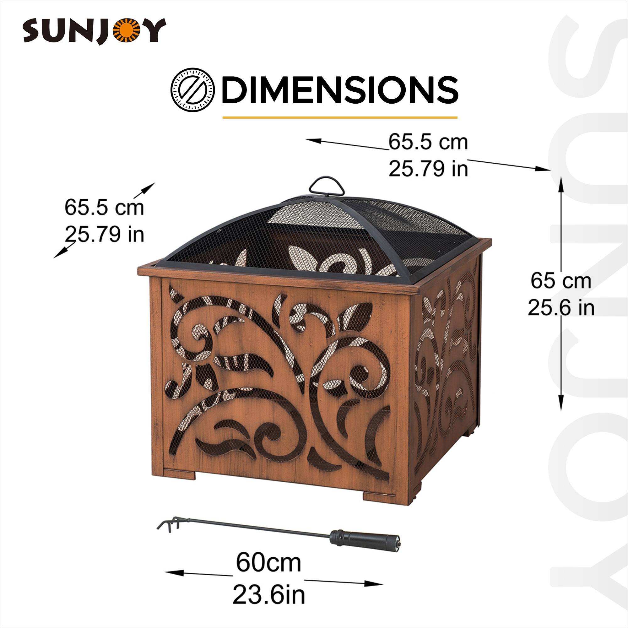 SUNJOY DIMENSIONS  
65.5 cm  
25.79 in  
65 cm  
25.6 in  
60 cm  
23.6 in