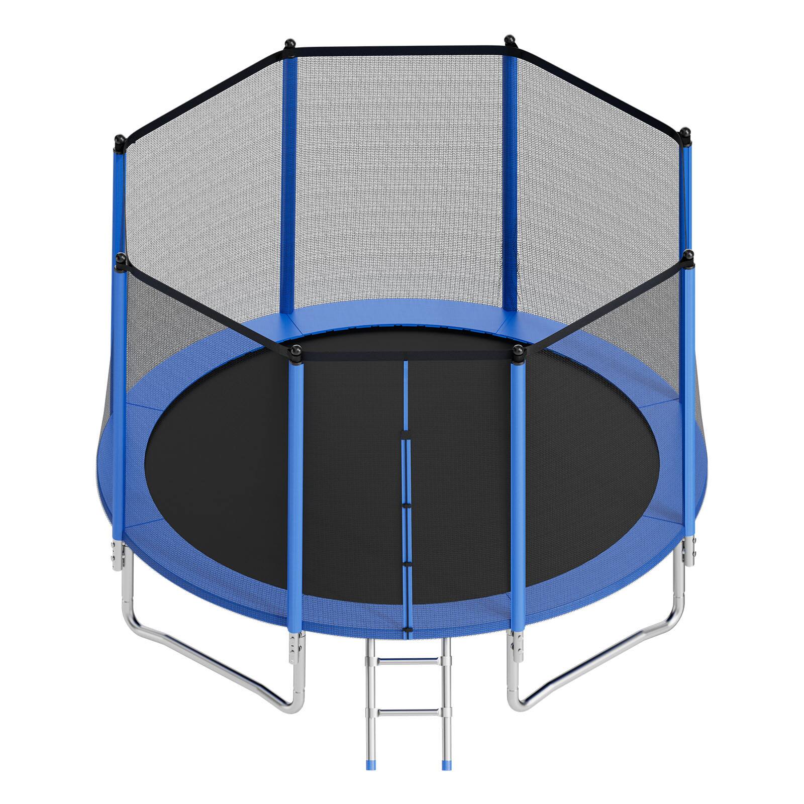 Alt View 5. VEVOR - Outdoor Trampoline, 12FT Round Recreational Trampoline with Enclosure Net, ASTM Approved, Heavy Duty Trampolines - Blue,Black.