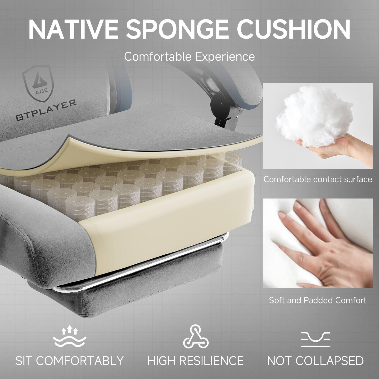 NATIVE SPONGE CUSHION  
Comfortable Experience

- Comfortable contact surface
- Soft and Padded Comfort
- SIT COMFORTABLY
- HIGH RESILIENCE
- NOT COLLAPSED