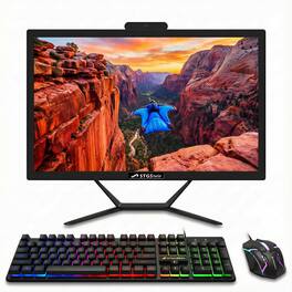 STGSivir - All in One Desktop PC, 19" FHD Display, i5 up to 3.6GHz, 16G RAM, 512G SSD, WiFi&BT, RGB Keyboard&Mouse, Win11H - Black