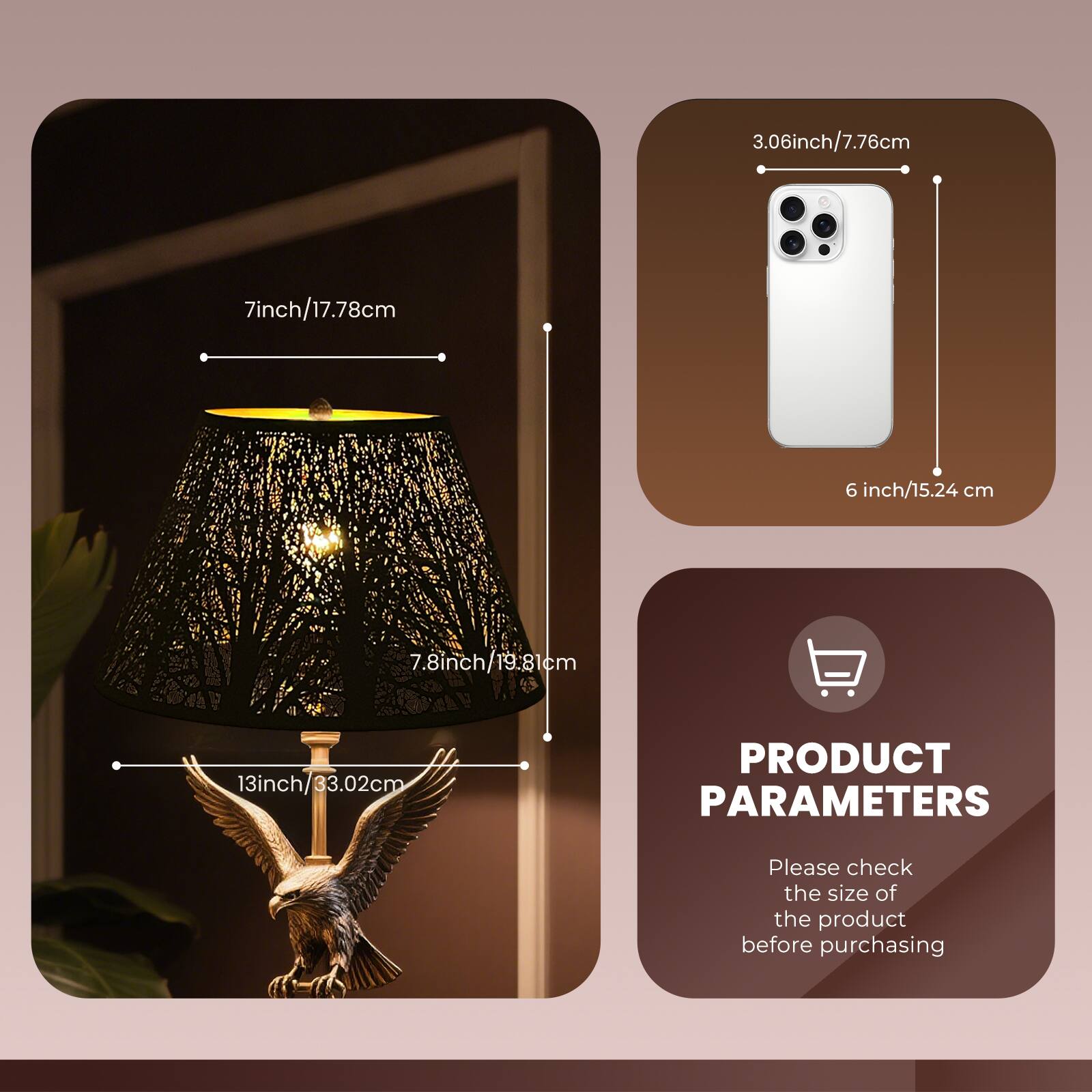 PRODUCT PARAMETERS

3.06inch/7.76cm
6 inch/15.24 cm
7inch/17.78cm
7.8inch/19.81cm
13inch/ 33.02cm
Please check the size of the product before purchasing