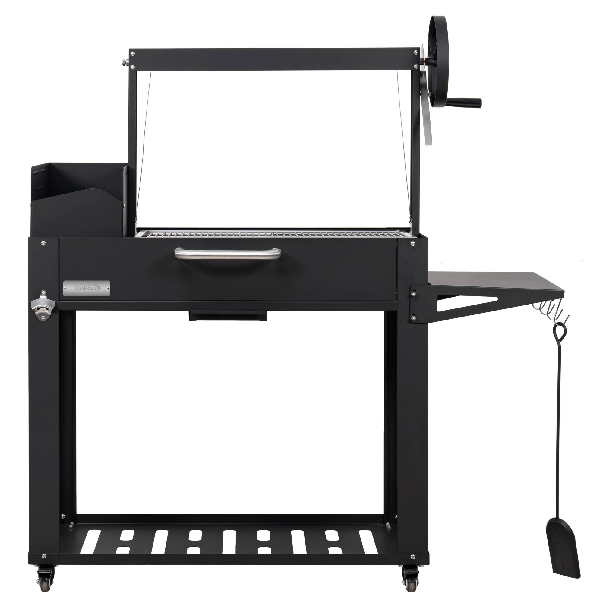 Alt View 2. Koolmore - 54 in. Argentine Charcoal Grill, Adjustable Grate Outdoor BBQ, in Black (KM-OG-A-54) - Black.