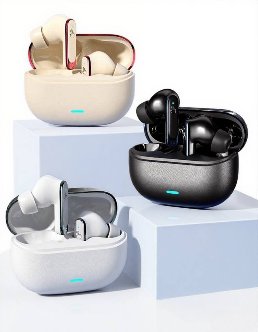 Alt View 4. Cluzine - BT 5.4 In-Ear Translator Earbuds, AI Translation, LED Battery Indicator, Business Travel Headset - White.