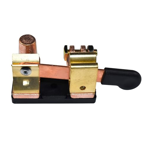 Left. HQRP - Top Post Knife Blade Battery Disconnect Switch 12 V-48 V 250 A Vertical Isolator for Marine Car Boat RV Truck - black.