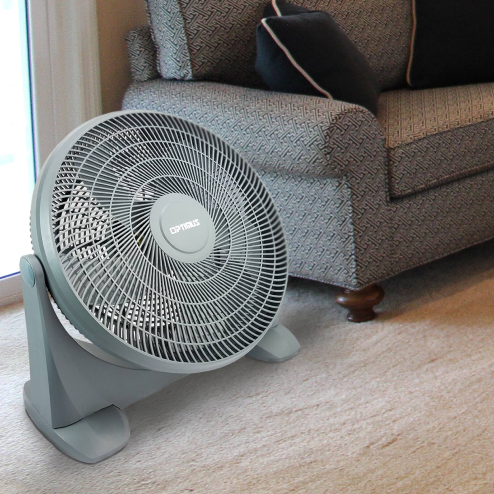 Alt View 2. Optimus - Optimus 20 in. Turbo High Performance Air Circulator, Grey - Gray.