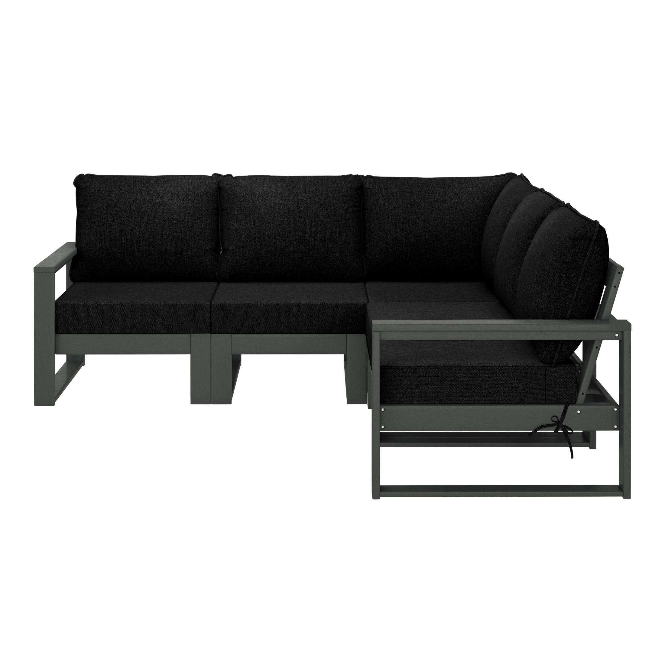 Front. WestinTrends - WestinTrends Montara 5-Piece Outdoor Patio Corner Sectional Sofa Conversation Set - Black.