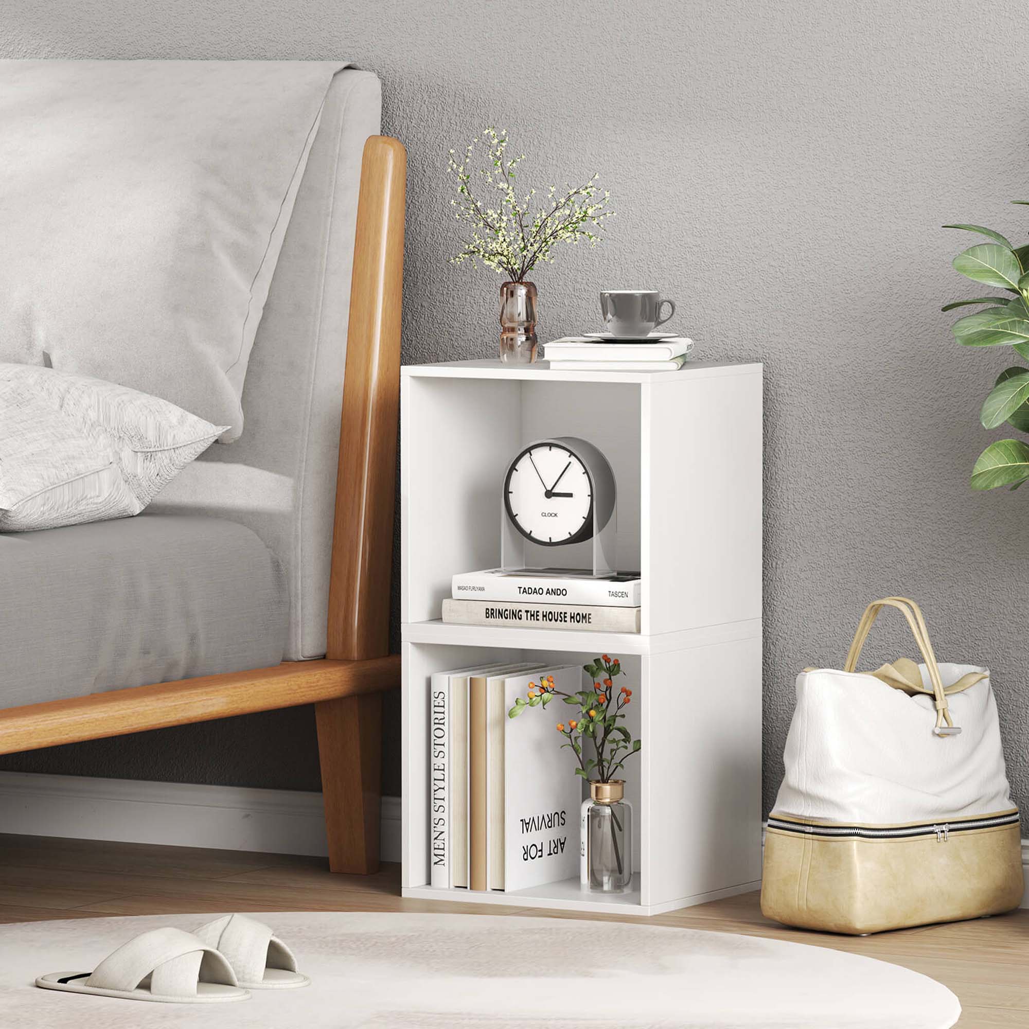 Costway 1 PCS Cube Storage Organizer Stackable Open Book Shelf for