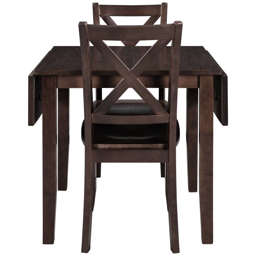 Alt View 10. Loheer - Loheer 3-Piece Drop Leaf Dining Set Espresso Breakfast Nook - Espresso.