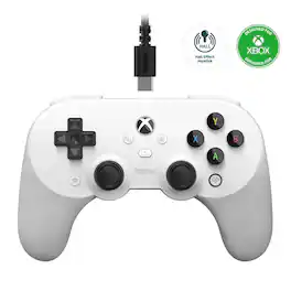 8BitDo - Pro 2 Wired Controller for Xbox - Hall edition/ Game Pass Code - White