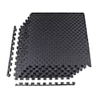 Front. BalanceFrom Fitness - BalanceFrom Fitness Foam Interlocking Exercise Floor Mat, 24 Square Feet, Black - Black.