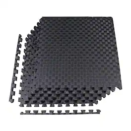 BalanceFrom Fitness - Foam Interlocking Exercise Floor Mat, 24 Square Feet - Black