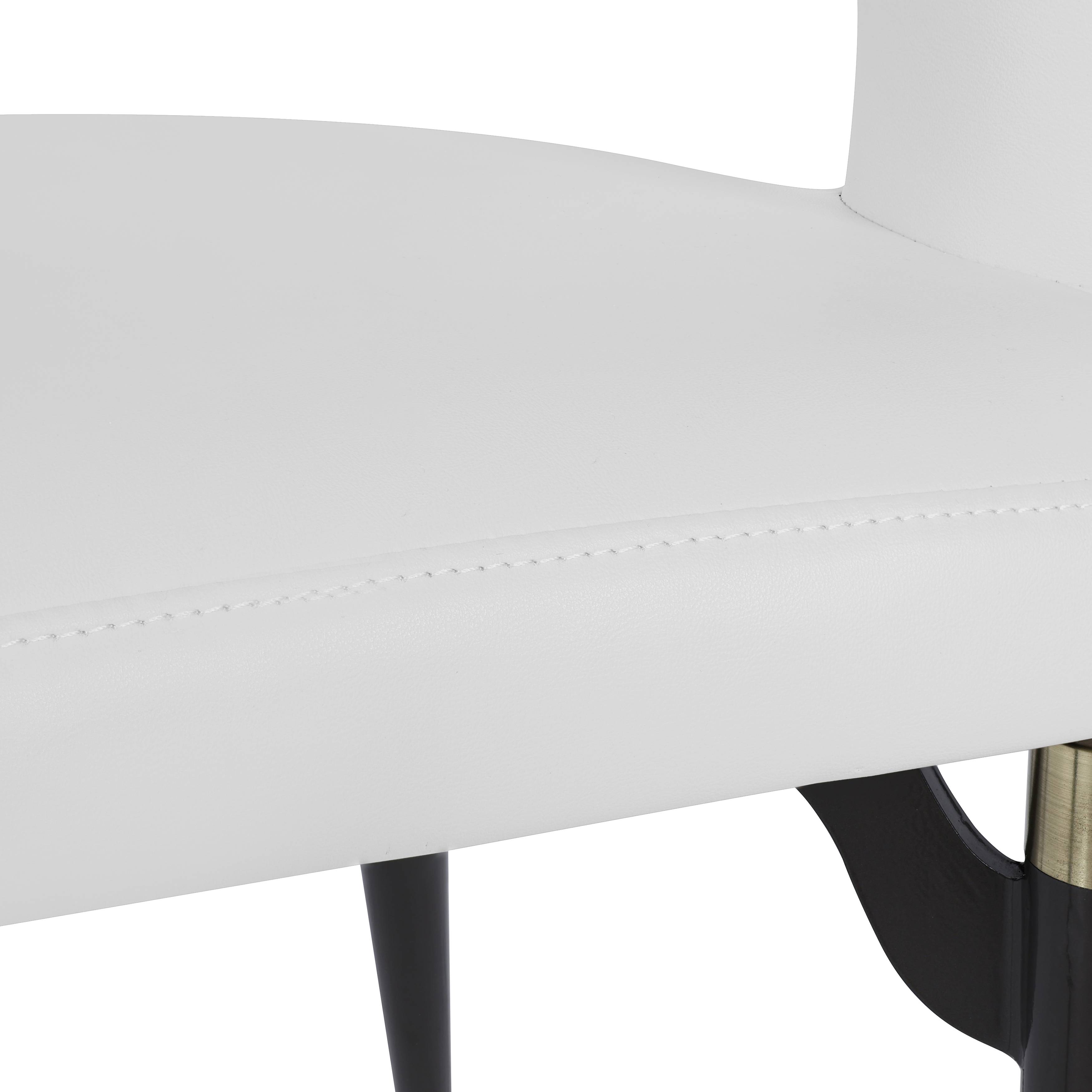 Alt View 6. LeisureMod - Entice 4-PCS Modern Upholstered Leather Kitchen & Dining Chair with Floor Glides - White.