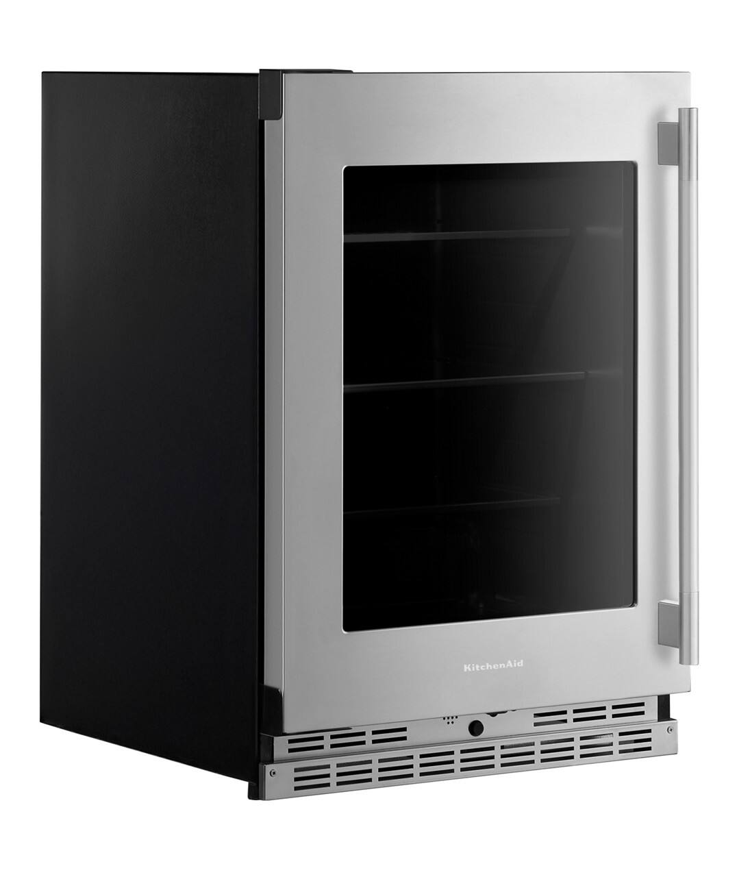 Alt View 6. KitchenAid - 5.2 Cu. Ft. Undercounter Refrigerator Glass Door and Shelves with Metallic Accents - PrintShield Stainless Finish.