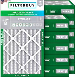 Filterbuy - 14x24x4 MERV 8 Dust & Allergy Defense, Electrostatic Pleated HVAC AC Furnace Air Filters Replacement (12-Pack) - Silver