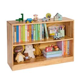 VEVOR - Montessori Bookshelf, 35.4-inch Wide Toy Organizer, 2-Tier Children's Display Cabinet, Daycare Furniture - Light brown
